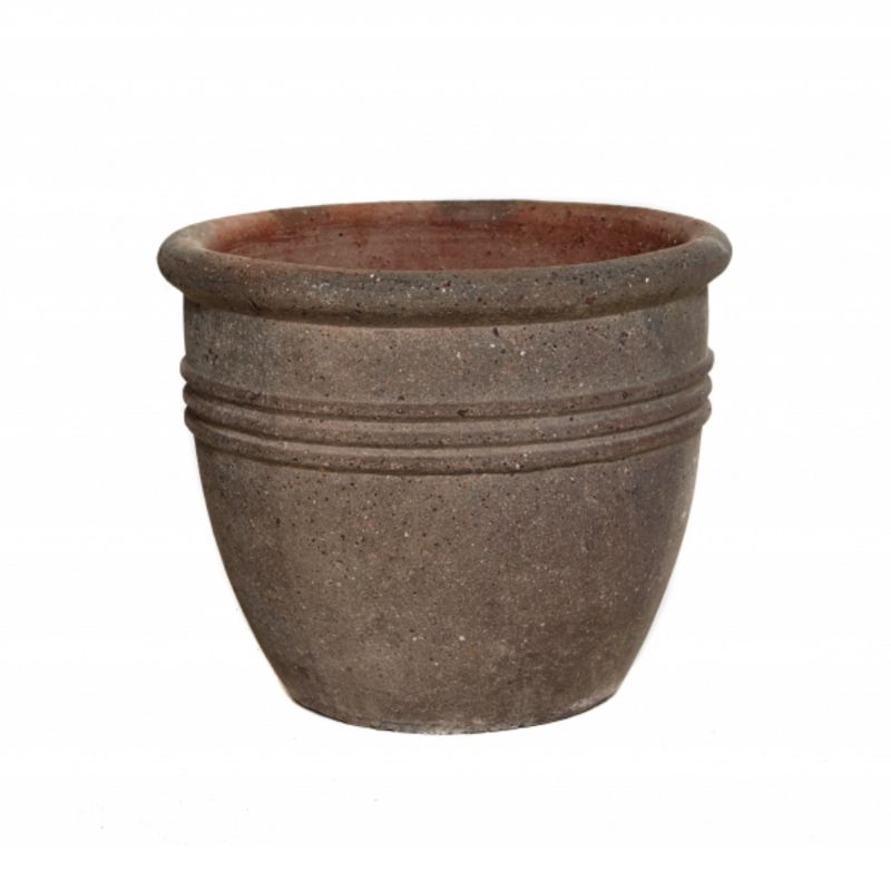 Old Ironstone 3 Banded Cylinder Planter 70cm diam x 60cm high